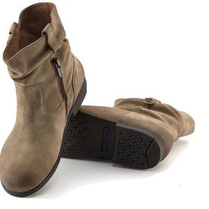 Birkenstock Sarnia Sz 39 EU/8-8.5 US Tan Suede Leather Ankle Boots Slouchy